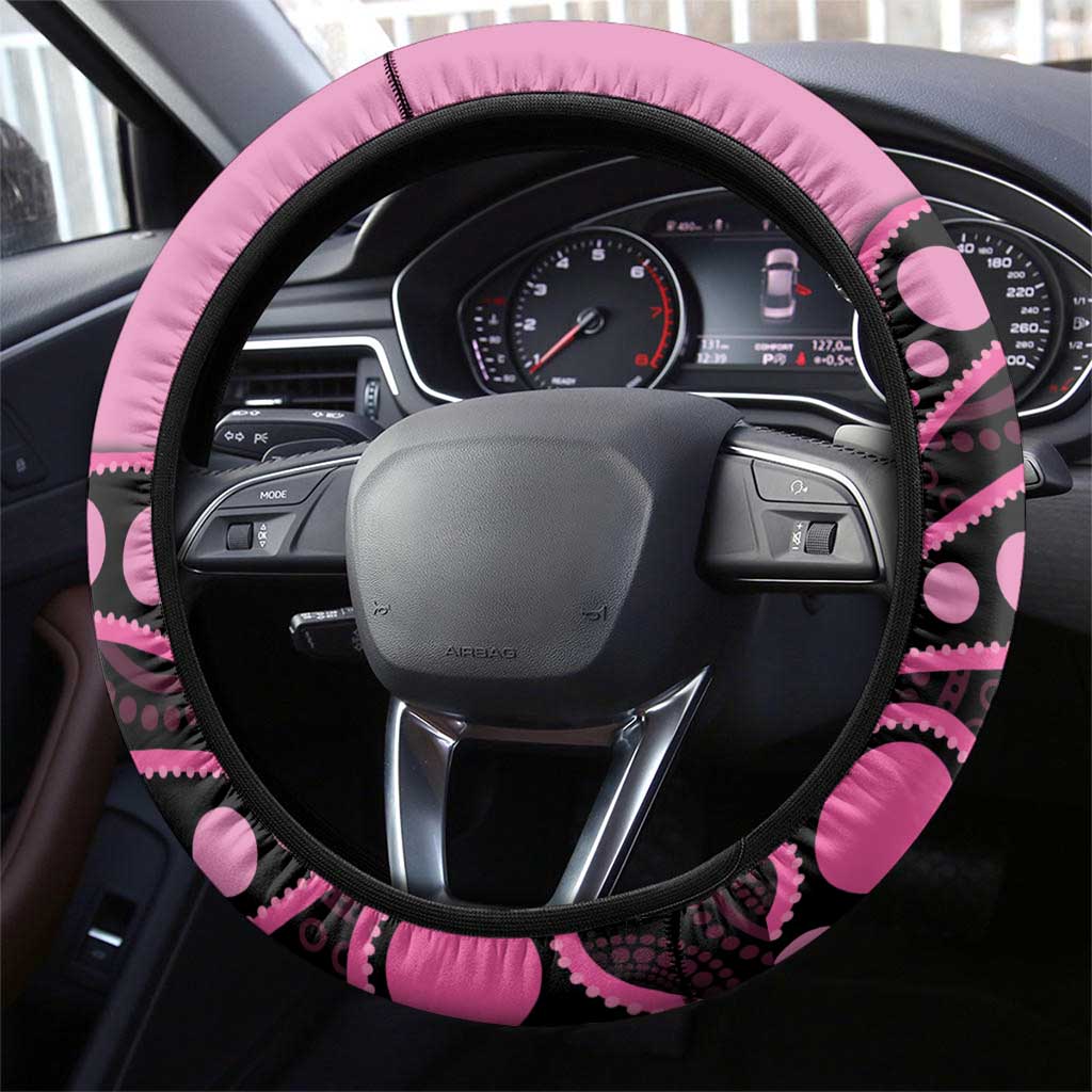 Australia Grevillea Steering Wheel Cover Aussie Native Spider Flower Indigenous Art