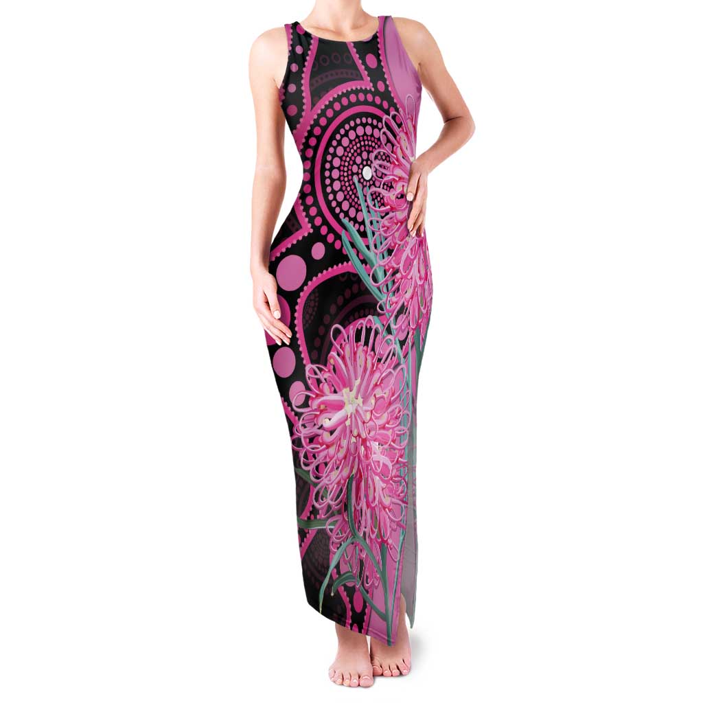 Australia Grevillea Tank Maxi Dress Aussie Native Spider Flower Indigenous Art