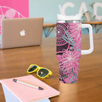 Australia Grevillea Tumbler With Handle Aussie Native Spider Flower Indigenous Art