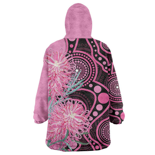 Australia Grevillea Wearable Blanket Hoodie Aussie Native Spider Flower Indigenous Art