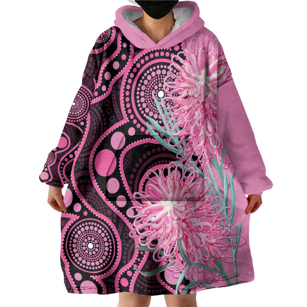 Australia Grevillea Wearable Blanket Hoodie Aussie Native Spider Flower Indigenous Art