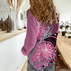 Australia Grevillea Women Casual Shirt Aussie Native Spider Flower Indigenous Art