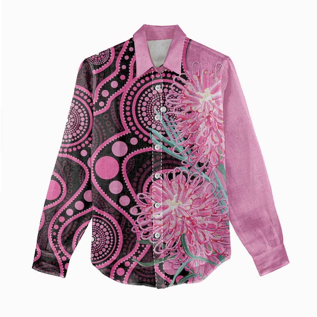 Australia Grevillea Women Casual Shirt Aussie Native Spider Flower Indigenous Art
