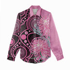 Australia Grevillea Women Casual Shirt Aussie Native Spider Flower Indigenous Art