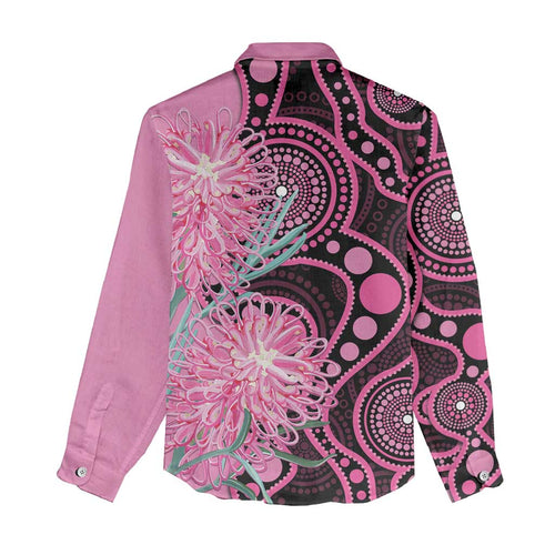 Australia Grevillea Women Casual Shirt Aussie Native Spider Flower Indigenous Art