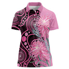 Australia Grevillea Women Polo Shirt Aussie Native Spider Flower Indigenous Art