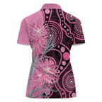 Australia Grevillea Women Polo Shirt Aussie Native Spider Flower Indigenous Art