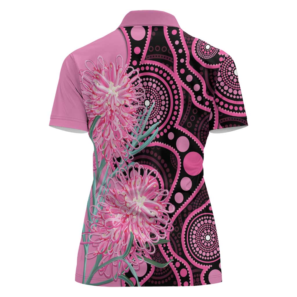 Australia Grevillea Women Polo Shirt Aussie Native Spider Flower Indigenous Art