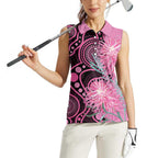 Australia Grevillea Women Sleeveless Polo Shirt Aussie Native Spider Flower Indigenous Art