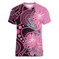 Australia Grevillea Women V-Neck T-Shirt Aussie Native Spider Flower Indigenous Art