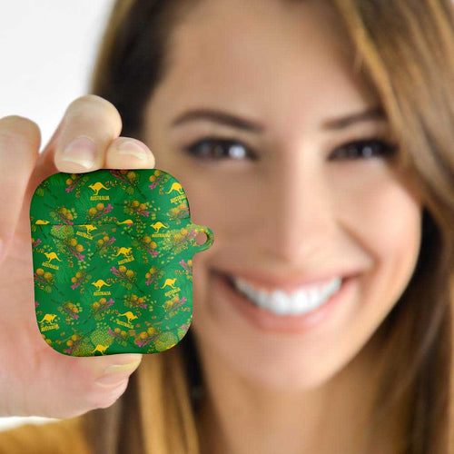 Australia Billy Buttons AirPods Case Aussie Pycnosorus Kangaroo Seamless Style