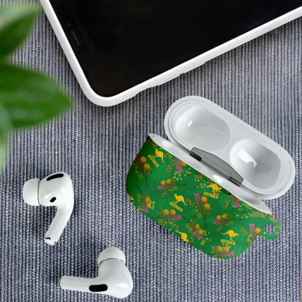 Australia Billy Buttons AirPods Case Aussie Pycnosorus Kangaroo Seamless Style