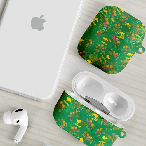 Australia Billy Buttons AirPods Case Aussie Pycnosorus Kangaroo Seamless Style