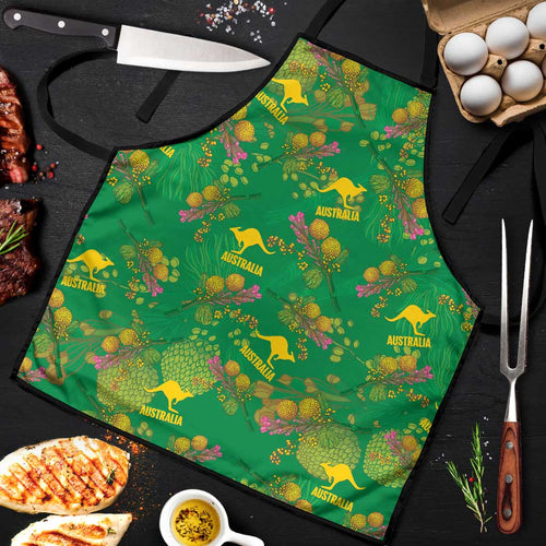 Australia Billy Buttons Apron Aussie Pycnosorus Kangaroo Seamless Style