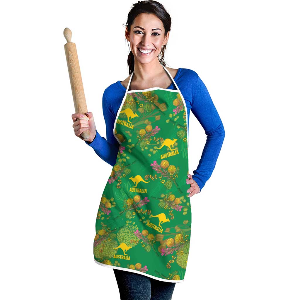 Australia Billy Buttons Apron Aussie Pycnosorus Kangaroo Seamless Style