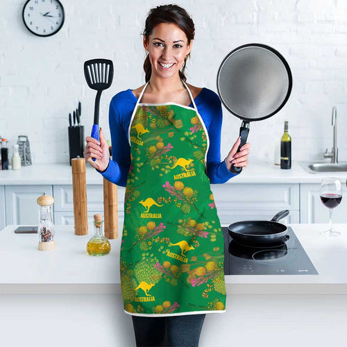 Australia Billy Buttons Apron Aussie Pycnosorus Kangaroo Seamless Style