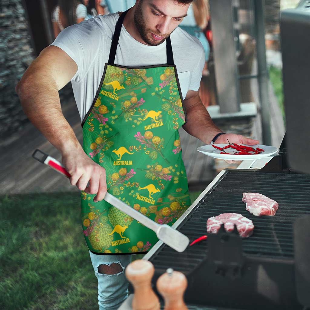 Australia Billy Buttons Apron Aussie Pycnosorus Kangaroo Seamless Style