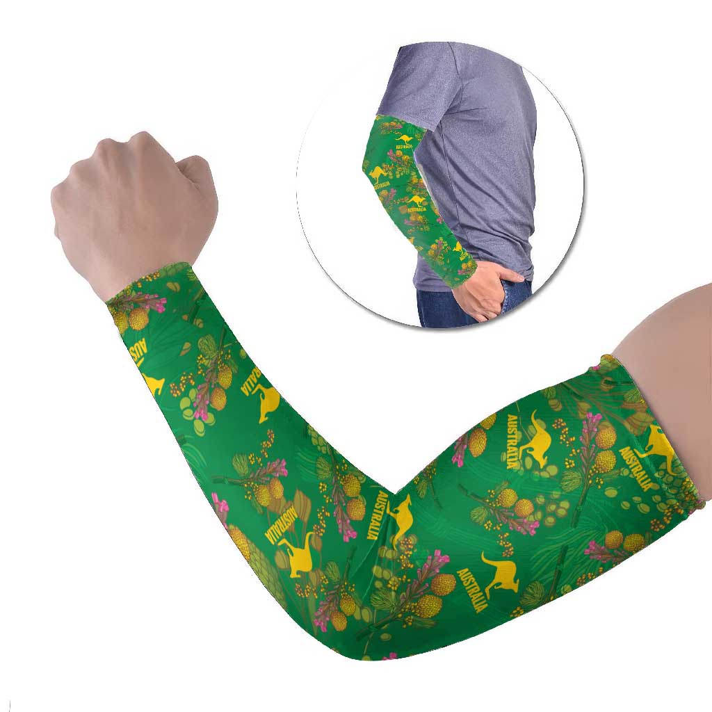 Australia Billy Buttons Arm Sleeves Aussie Pycnosorus Kangaroo Seamless Style