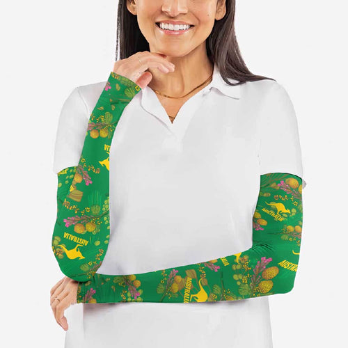 Australia Billy Buttons Arm Sleeves Aussie Pycnosorus Kangaroo Seamless Style