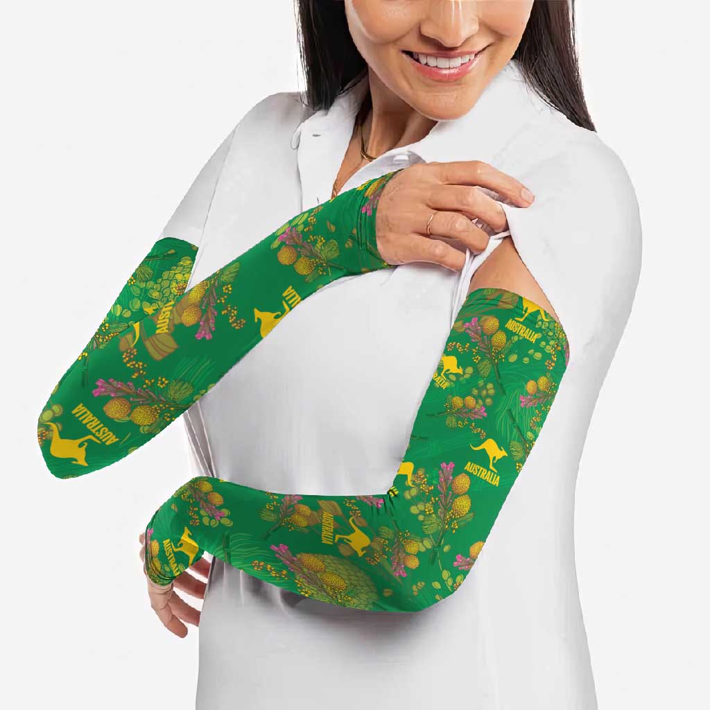 Australia Billy Buttons Arm Sleeves Aussie Pycnosorus Kangaroo Seamless Style