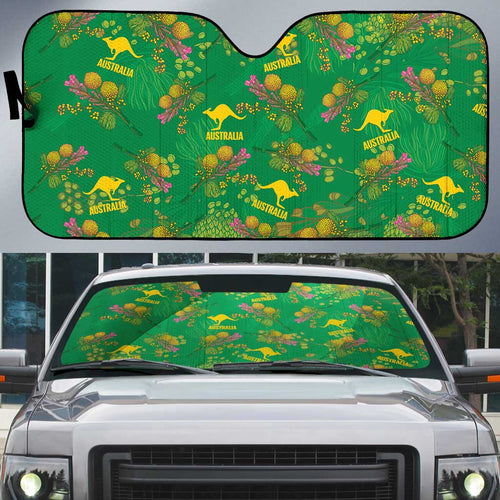 Australia Billy Buttons Auto Sun Shade Aussie Pycnosorus Kangaroo Seamless Style