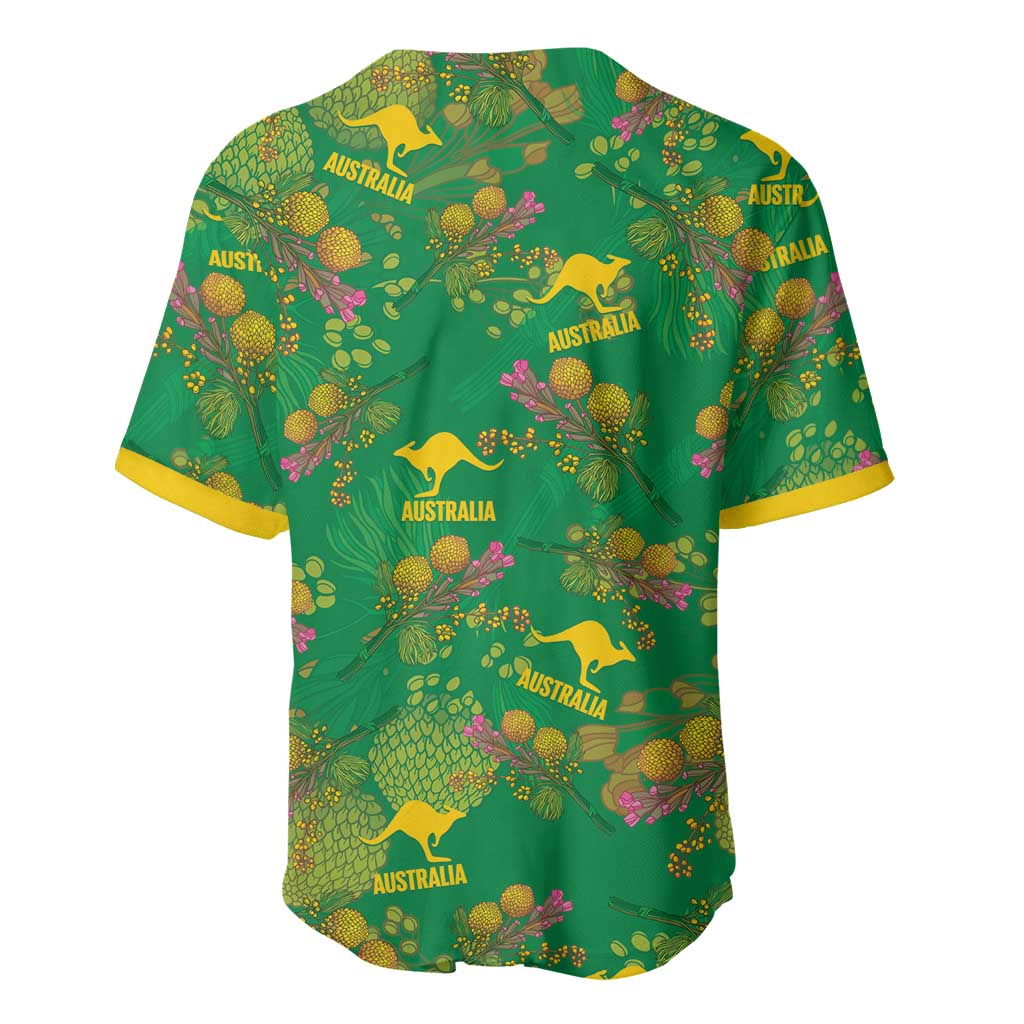 Australia Billy Buttons Baseball Jersey Aussie Pycnosorus Kangaroo Seamless Style