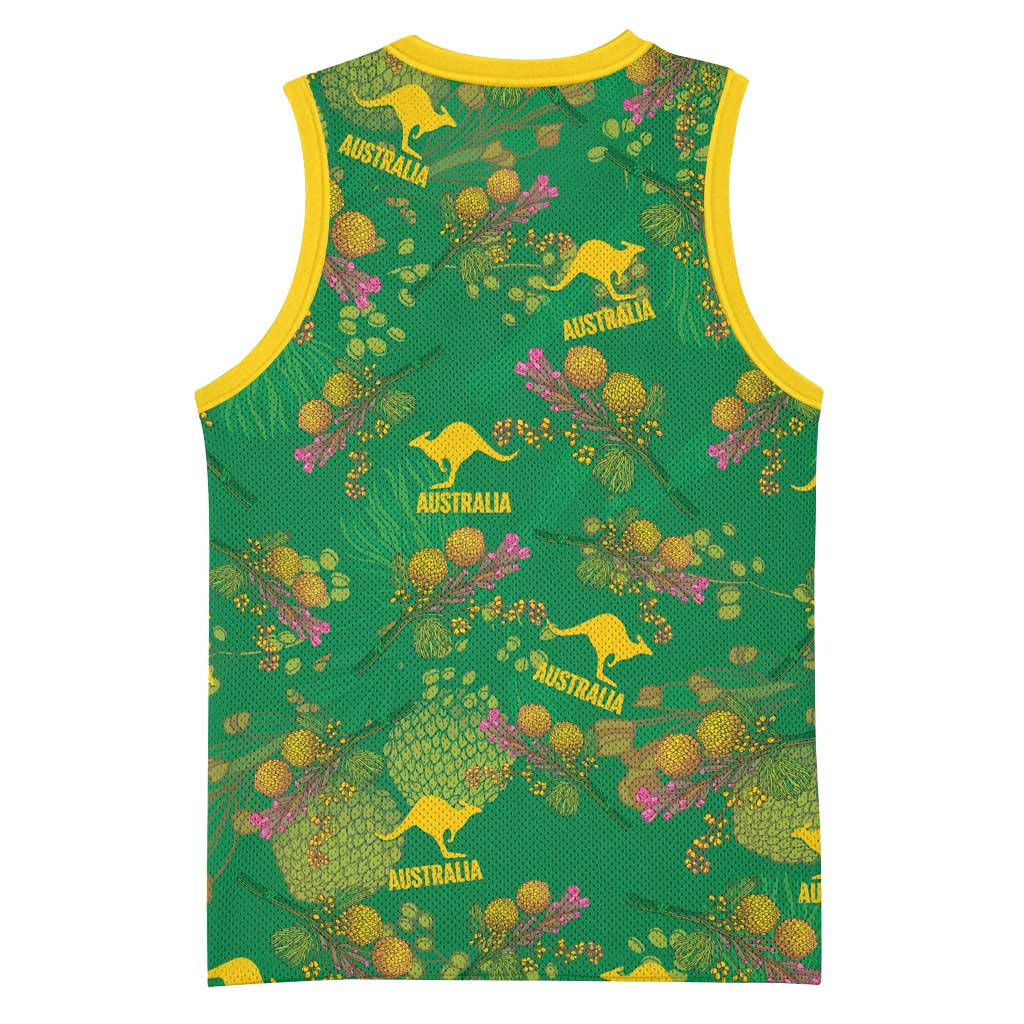 Australia Billy Buttons Basketball Jersey Aussie Pycnosorus Kangaroo Seamless Style