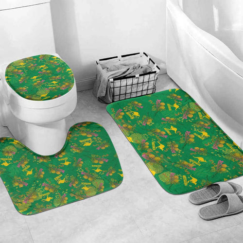 Australia Billy Buttons Bathroom Set Aussie Pycnosorus Kangaroo Seamless Style