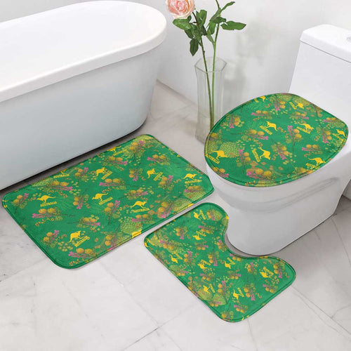 Australia Billy Buttons Bathroom Set Aussie Pycnosorus Kangaroo Seamless Style