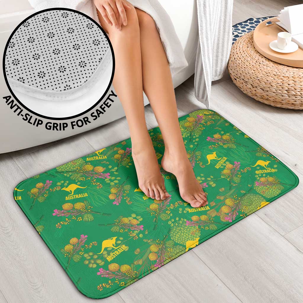 Australia Billy Buttons Bathroom Set Aussie Pycnosorus Kangaroo Seamless Style