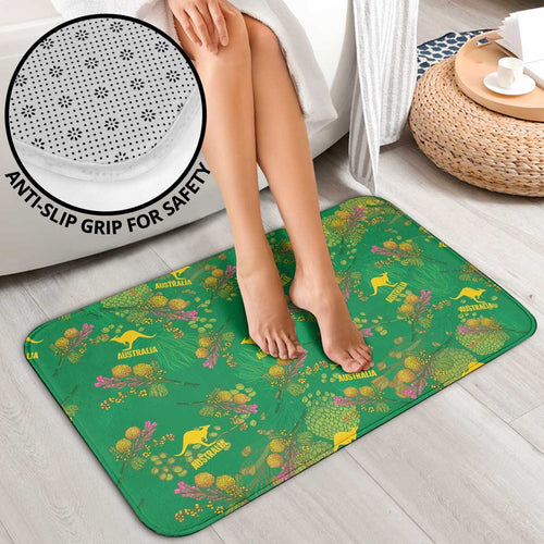Australia Billy Buttons Bathroom Set Aussie Pycnosorus Kangaroo Seamless Style