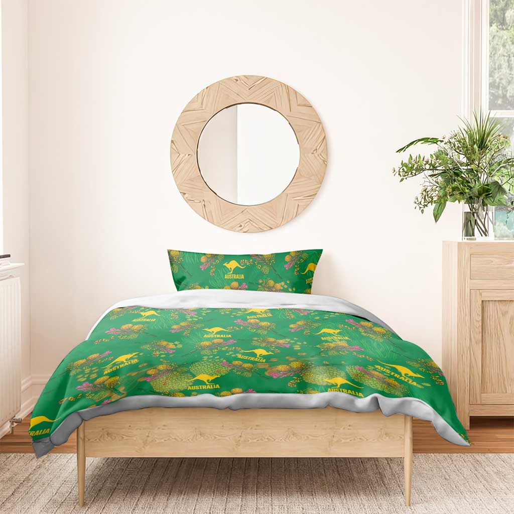 Australia Billy Buttons Bedding Set Aussie Pycnosorus Kangaroo Seamless Style