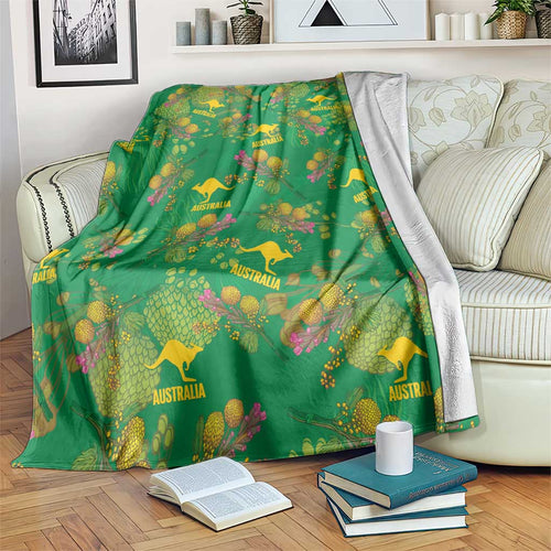 Australia Billy Buttons Blanket Aussie Pycnosorus Kangaroo Seamless Style