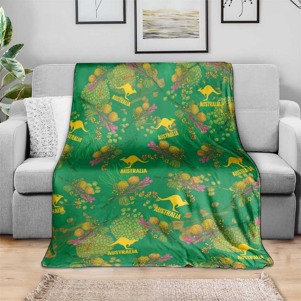 Australia Billy Buttons Blanket Aussie Pycnosorus Kangaroo Seamless Style