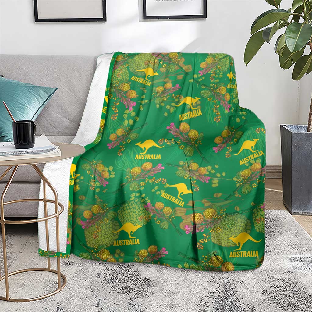 Australia Billy Buttons Blanket Aussie Pycnosorus Kangaroo Seamless Style