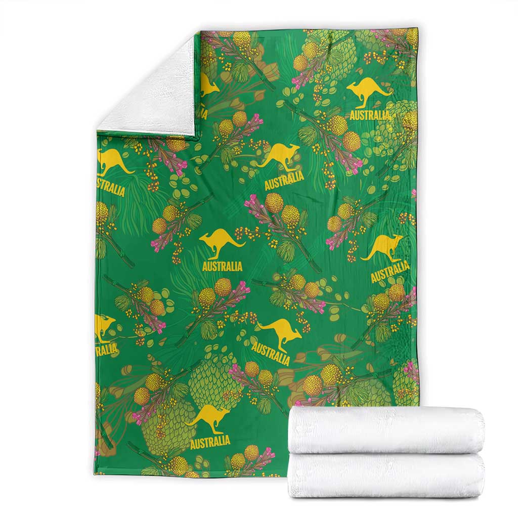 Australia Billy Buttons Blanket Aussie Pycnosorus Kangaroo Seamless Style