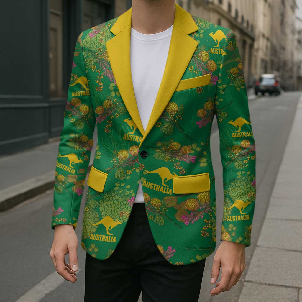Australia Billy Buttons Blazer Aussie Pycnosorus Kangaroo Seamless Style