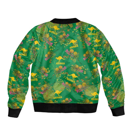 Australia Billy Buttons Bomber Jacket Aussie Pycnosorus Kangaroo Seamless Style