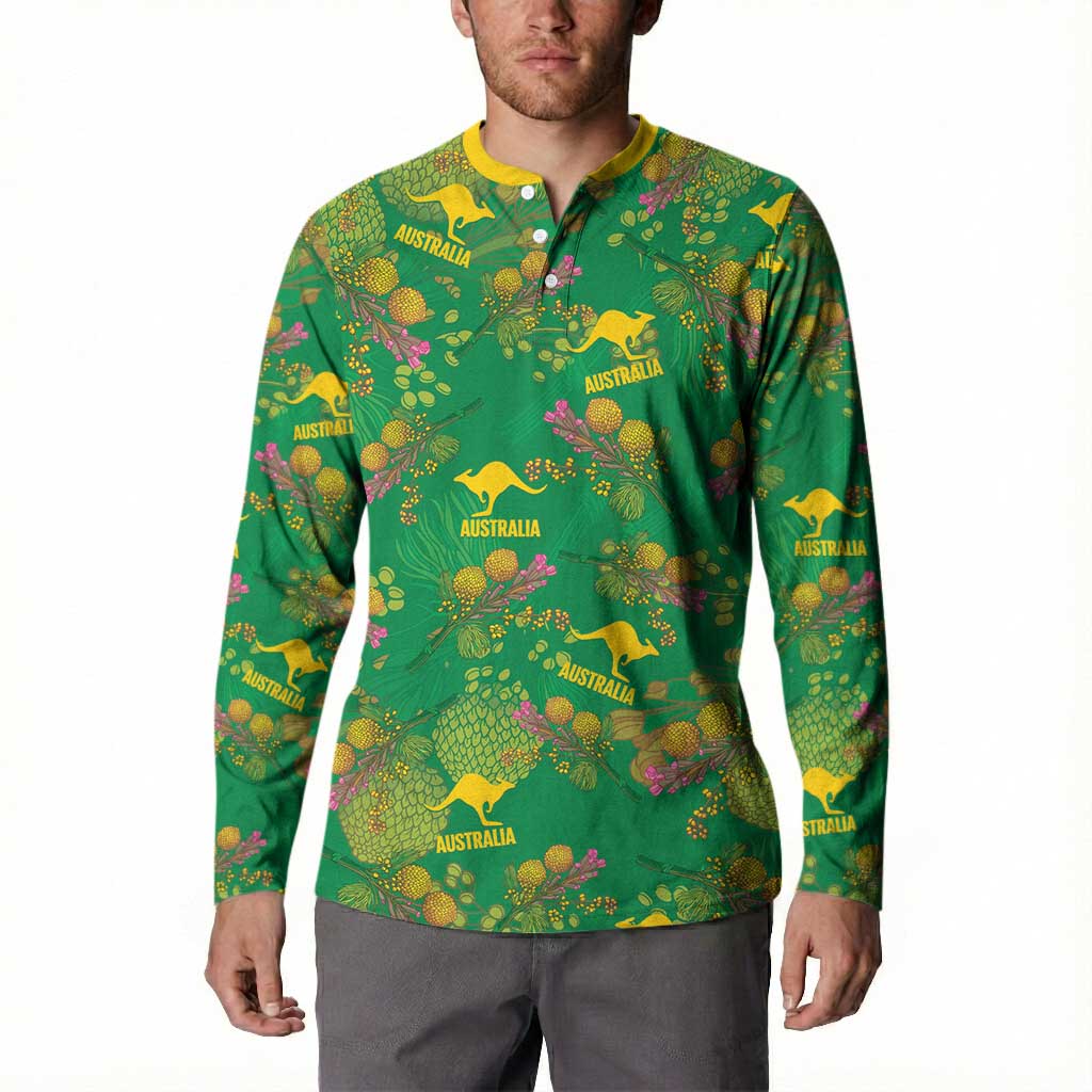 Australia Billy Buttons Button Sweatshirt Aussie Pycnosorus Kangaroo Seamless Style