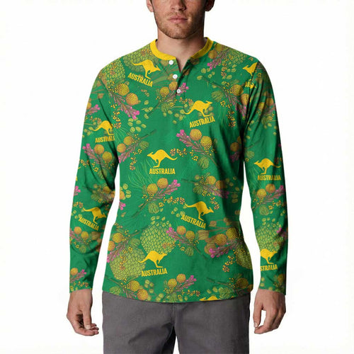 Australia Billy Buttons Button Sweatshirt Aussie Pycnosorus Kangaroo Seamless Style