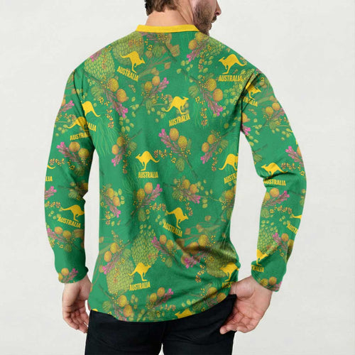 Australia Billy Buttons Button Sweatshirt Aussie Pycnosorus Kangaroo Seamless Style