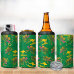 Australia Billy Buttons 4 in 1 Can Cooler Tumbler Aussie Pycnosorus Kangaroo Seamless Style