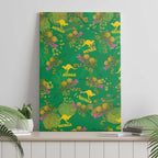 Australia Billy Buttons Canvas Wall Art Aussie Pycnosorus Kangaroo Seamless Style