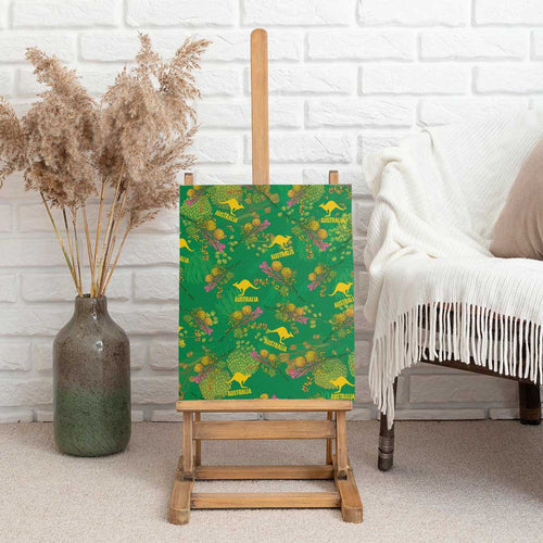 Australia Billy Buttons Canvas Wall Art Aussie Pycnosorus Kangaroo Seamless Style