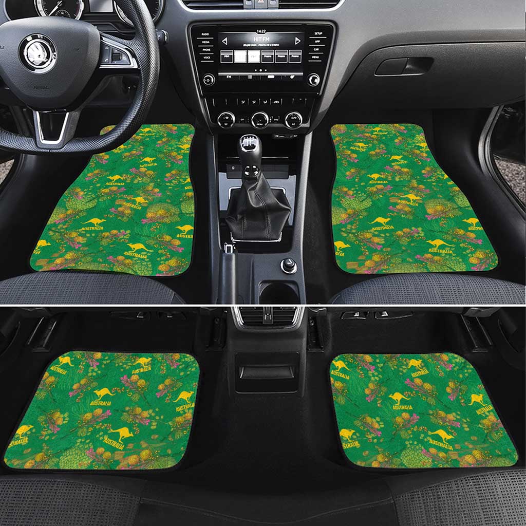 Australia Billy Buttons Car Mats Aussie Pycnosorus Kangaroo Seamless Style