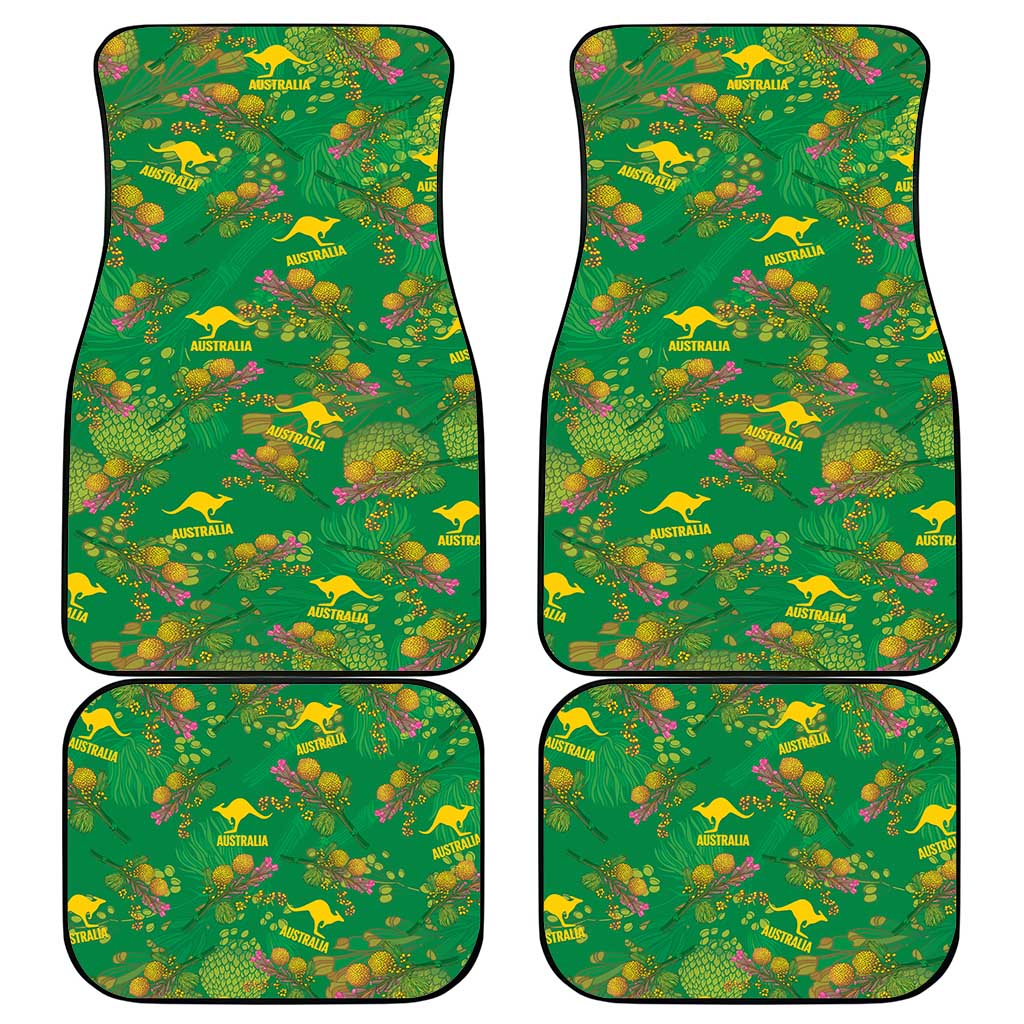 Australia Billy Buttons Car Mats Aussie Pycnosorus Kangaroo Seamless Style