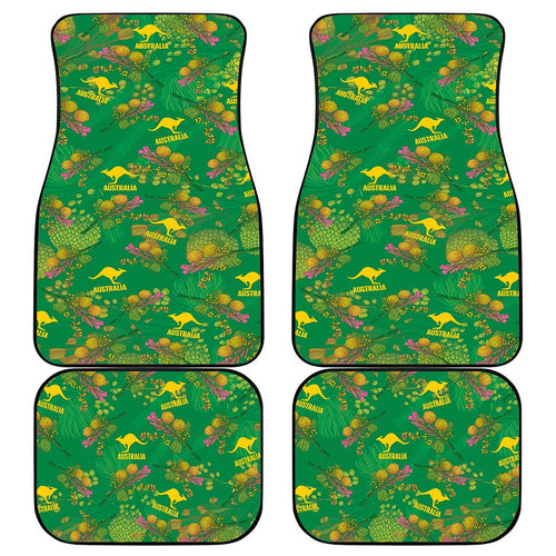 Australia Billy Buttons Car Mats Aussie Pycnosorus Kangaroo Seamless Style