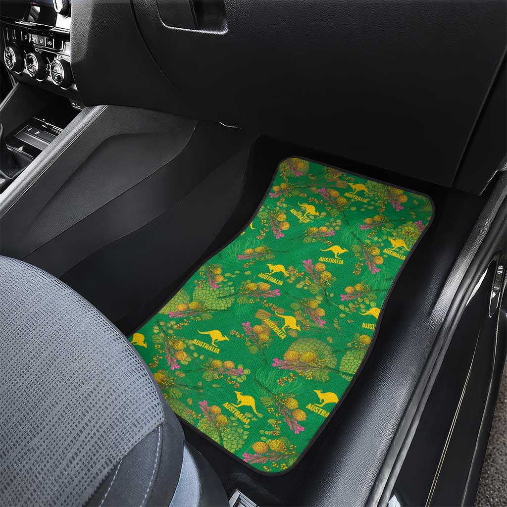Australia Billy Buttons Car Mats Aussie Pycnosorus Kangaroo Seamless Style