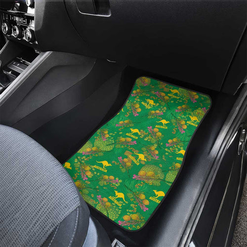 Australia Billy Buttons Car Mats Aussie Pycnosorus Kangaroo Seamless Style