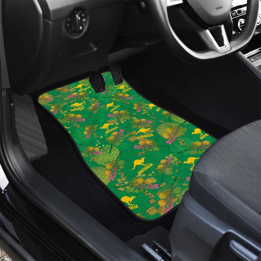 Australia Billy Buttons Car Mats Aussie Pycnosorus Kangaroo Seamless Style
